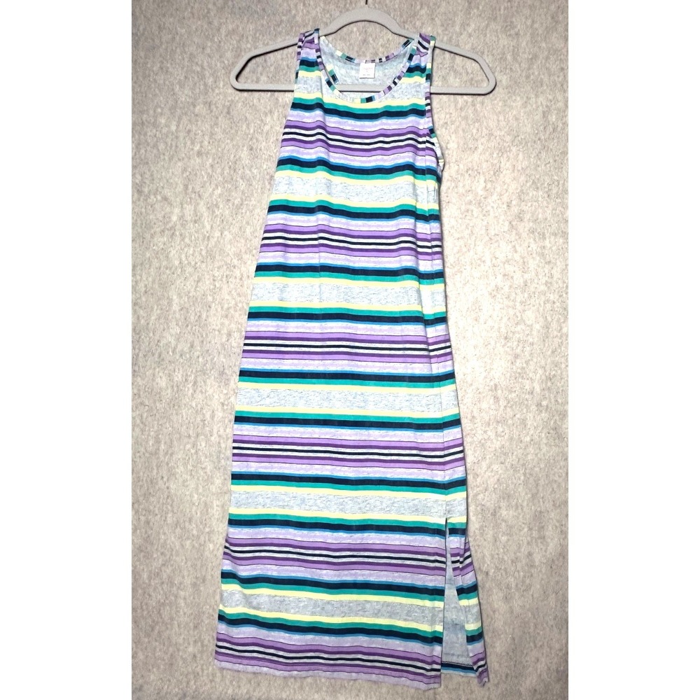 Gymboree Girls Jump into Summer Purple Green Striped Maxi Dress Sz: S 7-8